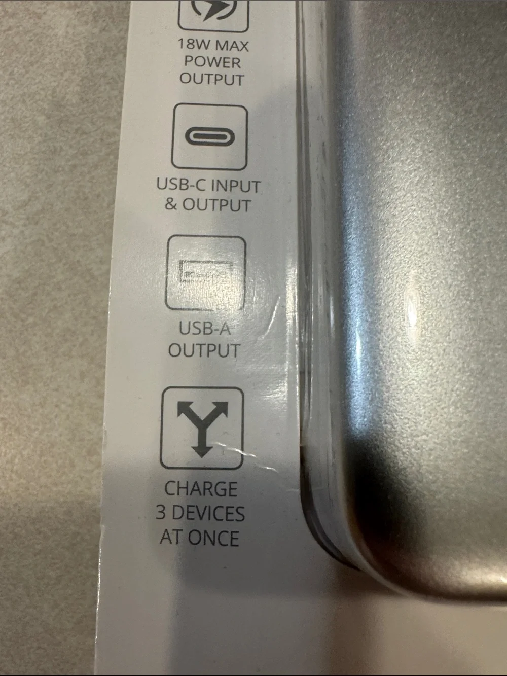 Silver 20,000mAh Fast Charging Power Bank